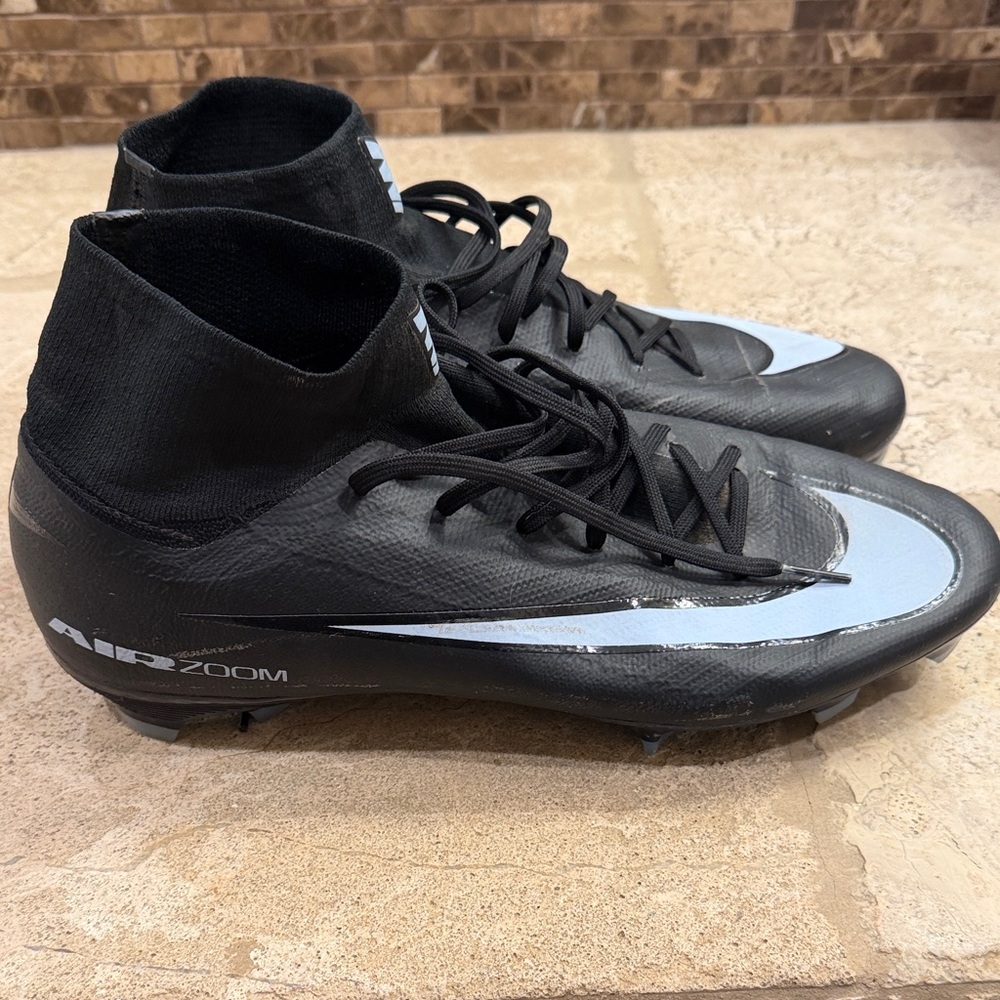 Nike Black with Silver Swoosh High-Top Soccer Cleats